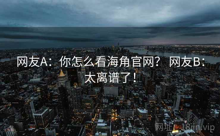网友A：你怎么看海角官网？ 网友B：太离谱了！
