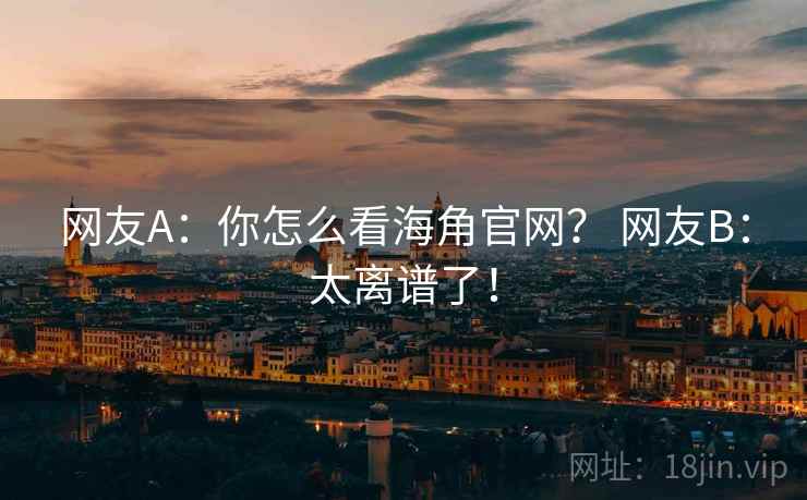 网友A：你怎么看海角官网？ 网友B：太离谱了！