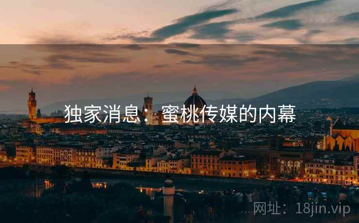 独家消息:蜜桃传媒的内幕